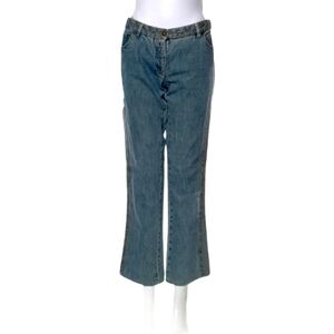 Alexander McQueen Mid-Rise Stitch Embellished Boot Cut Jeans